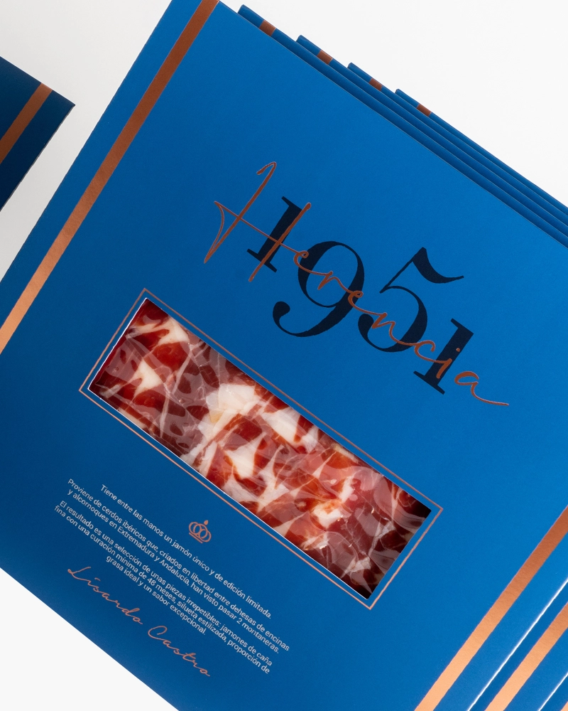 JAMÓN HERENCIA 1951 CORTADO A CUCHILLO - 40 SOBRES - Imagen 3